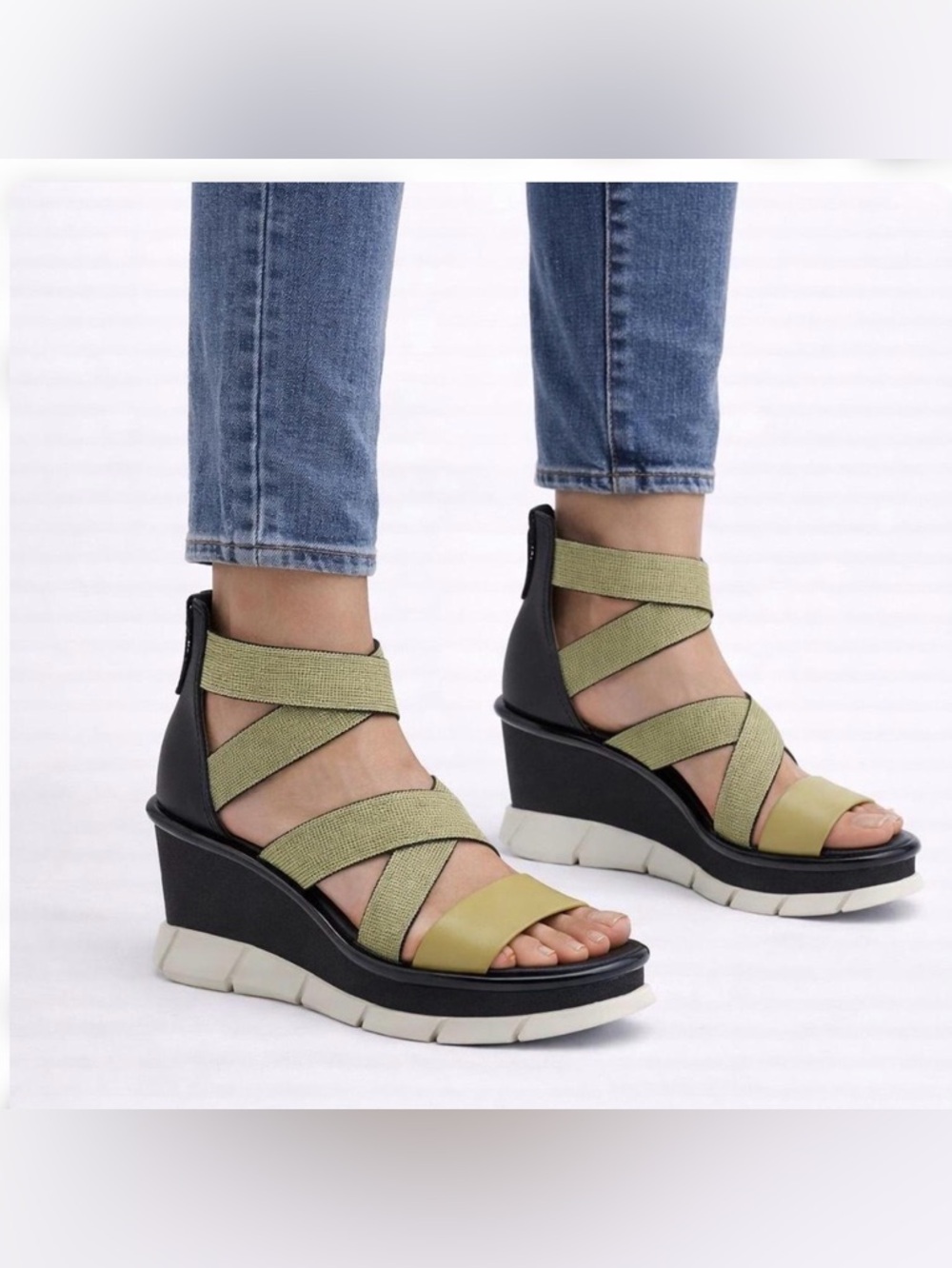 Sorel Joanie III Sport Strap Womens Wedge Sandal Olive Green Black Size 9